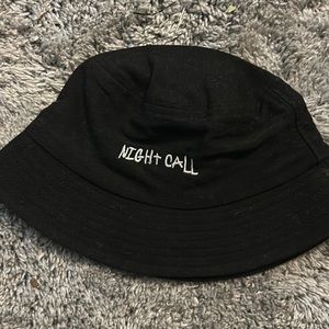 Night call, smiley face bucket hat from ROMWE.